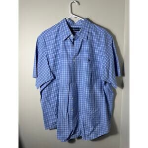 Ralph Lauren Classic Fit Short Sleeve Plaid Button Down Shirt Men's Size XXL